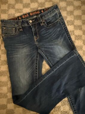 Rock Revival women’s  Faded Blue Straight Jeans